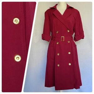 Sharagano Red Trench Coat Dress